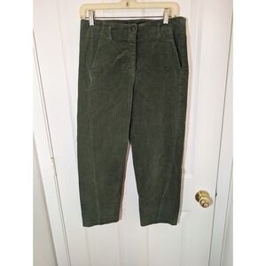 AMICI by Baci Olive Green‎ Velvet Texture 100% Cotton  Cropped Pants Size S